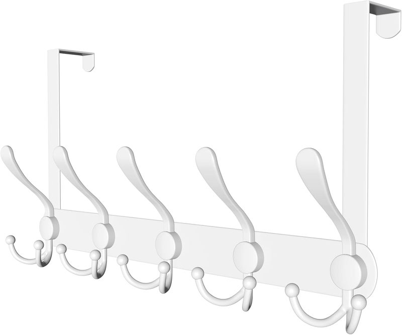 Encozy Over The Door Hooks,Coat Rack for Hanging Clothes Hat Towel (Heavy Duty White 1pcs) - Image 1