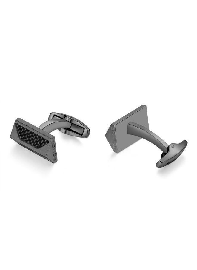 POLICE - Geometric Metal Cufflinks For Men Black Metal Plated - Image 1