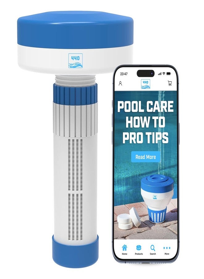 440 Mini Premium Floater Dispenser for Spa, Hot Tub and Small Pools for 1 Inch Chlorine or Bromine Tablets. (Tablets NOT Included) Adjustable Chemical Float from 0 to 13 Flow Control - Image 1
