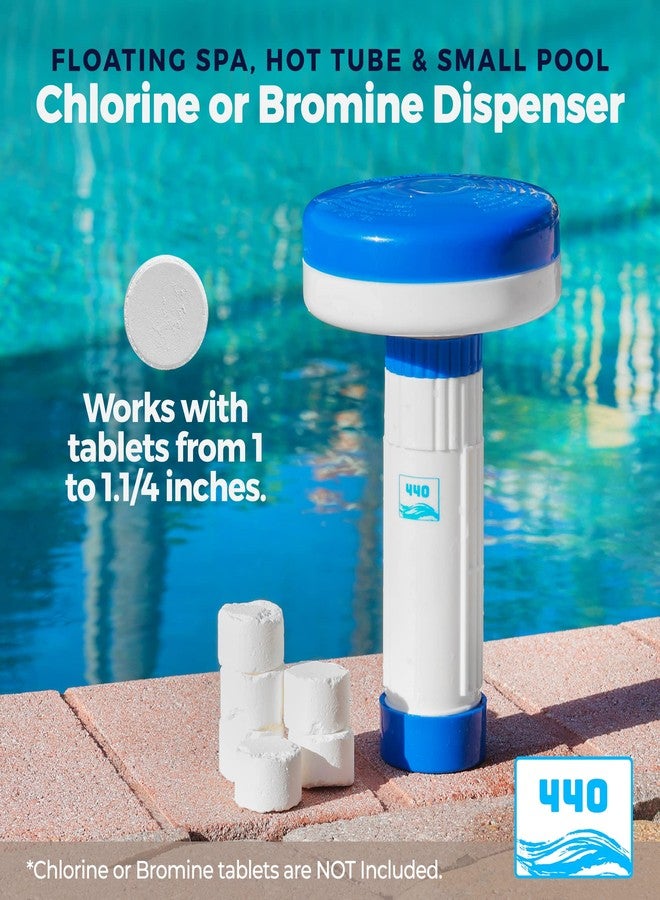 440 Mini Premium Floater Dispenser for Spa, Hot Tub and Small Pools for 1 Inch Chlorine or Bromine Tablets. (Tablets NOT Included) Adjustable Chemical Float from 0 to 13 Flow Control - Image 2