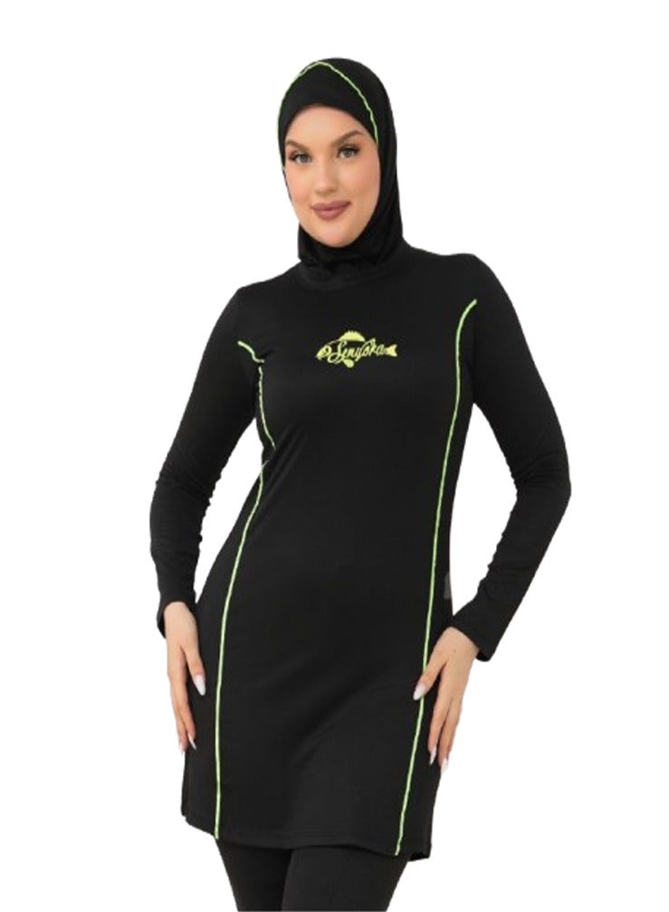 مايوه شرعي للمحجبات - مخطط فسفوري  - Image 3