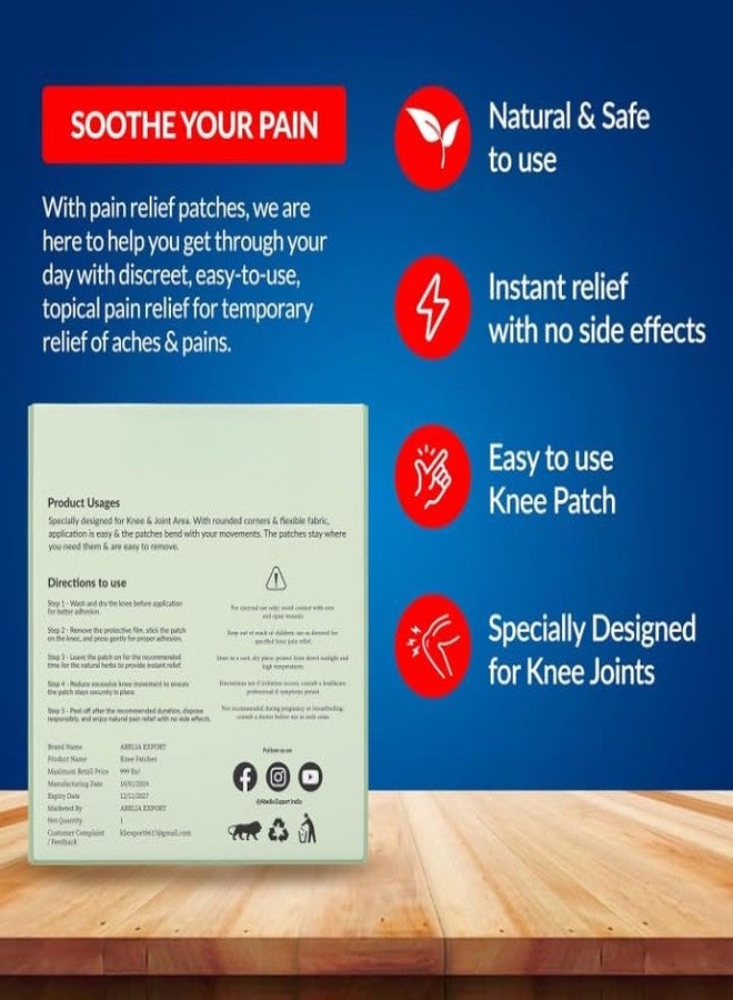 MBKOH (30 pcs) Herbal Knee Pain Relief Patches Arthritis Inflammation Patch Sticker | Instant Relief from Pain | Joint Pain Relief Products Natural Wormwood Extract Patch for Knee - Image 5