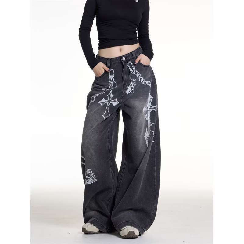 Unisex Classic Denim Jeans Loose Fit Daily Outdoor Wear - Image 1