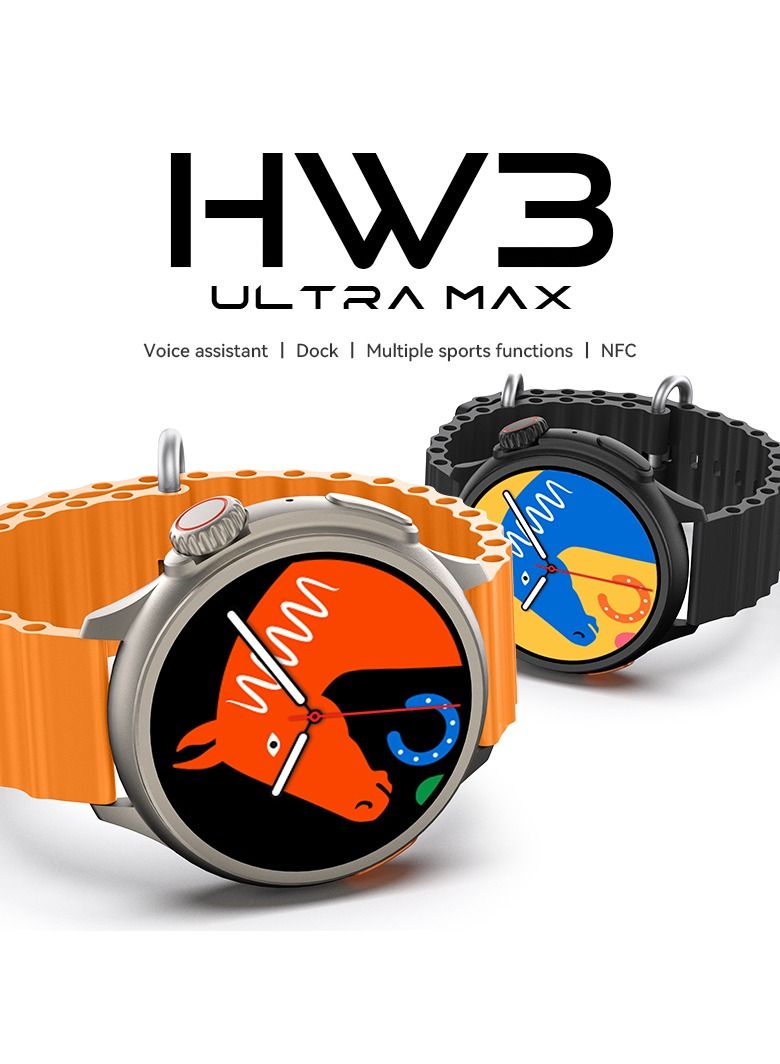 HW3 Ultra Max SmartWatch Men 1.52" Round Screen NFC Bluetooth Call 90+ Sport Mode Fitness Smart Watch - Image 2