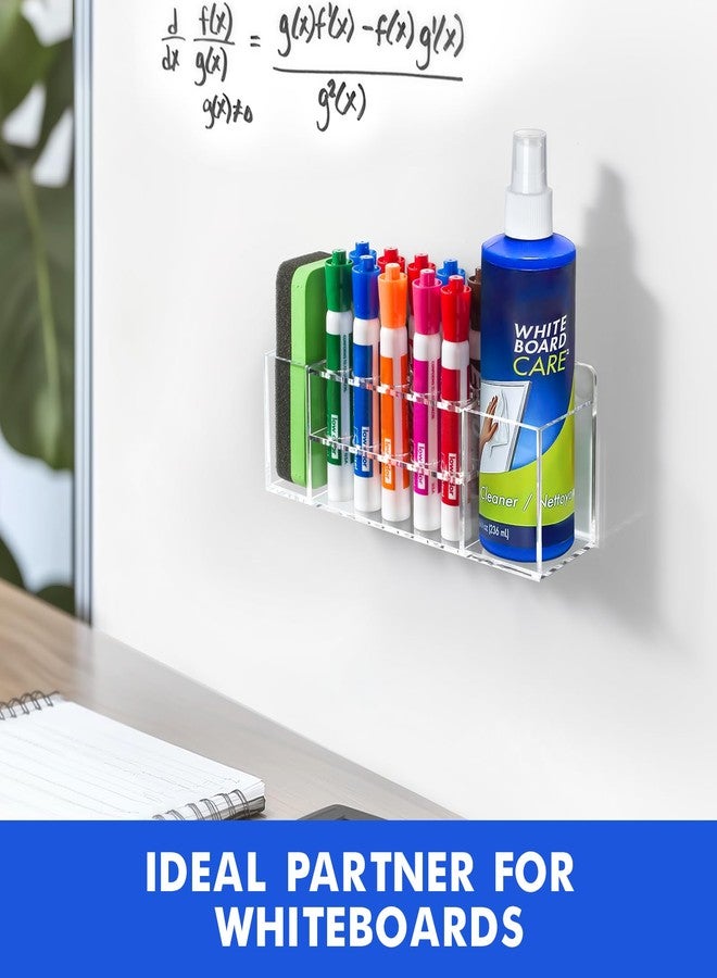 Banafich Magnetic Dry Erase Marker Holder for Whiteboard, Wall Mount or Magnetic, Clear Transparent Acrylic Pen Holder for Refrigerator, Office, Classroom - Image 5