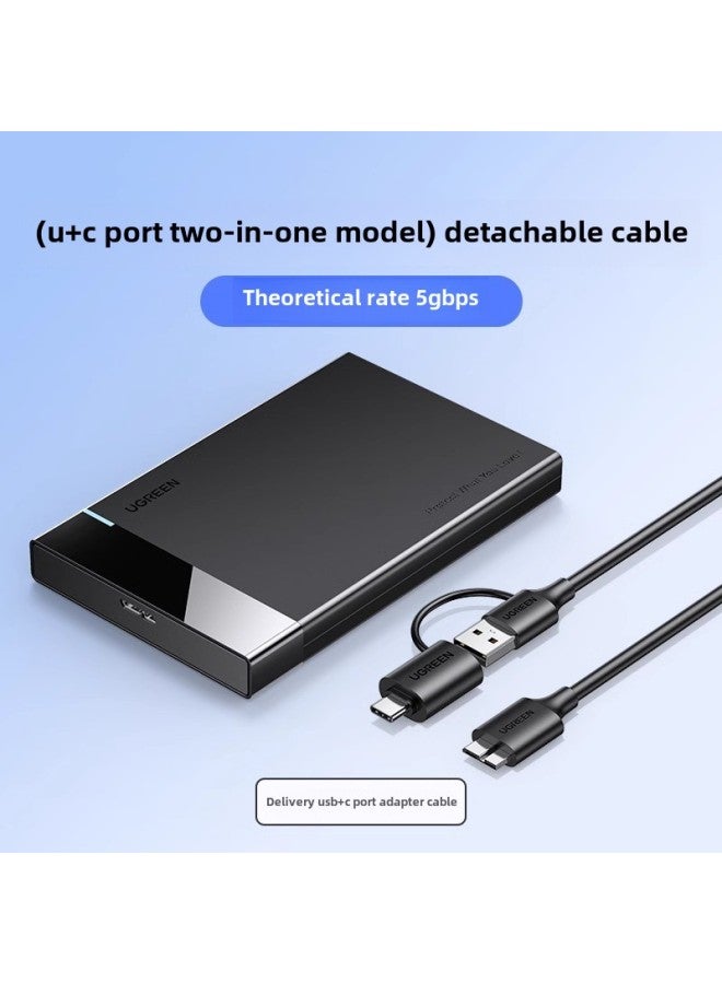 Green Union Mobile Hard Disk Box 2.5/3.5 Notebook Computer Solid State Sata To Usb External Hard Disk Reader-Color: 5gbps - Image 1