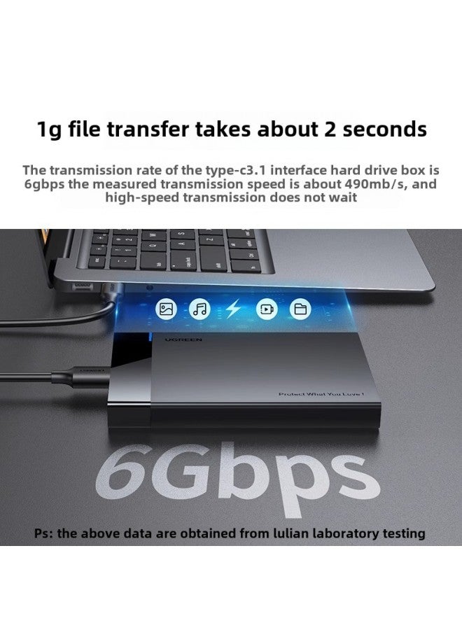 Green Union Mobile Hard Disk Box 2.5/3.5 Notebook Computer Solid State Sata To Usb External Hard Disk Reader-Color: 5gbps - Image 3