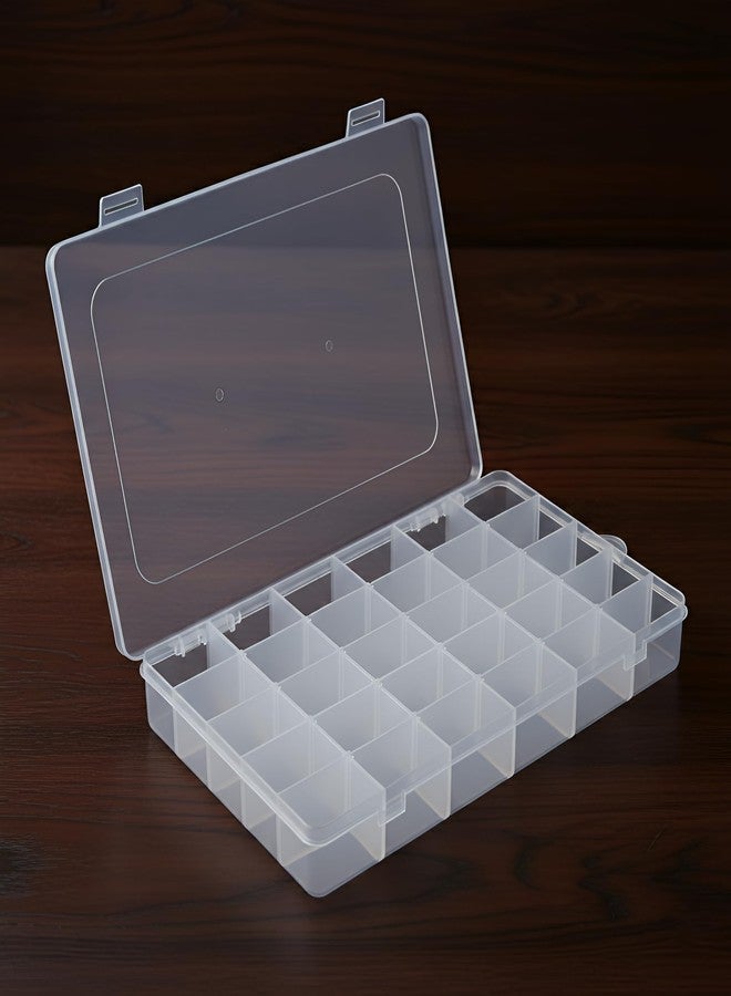 Brezzycloud Transparent Jewelry Organizer – 36-Grid Storage Box with Adjustable Sections for Earrings, Beads & Craft Supplies - Image 1