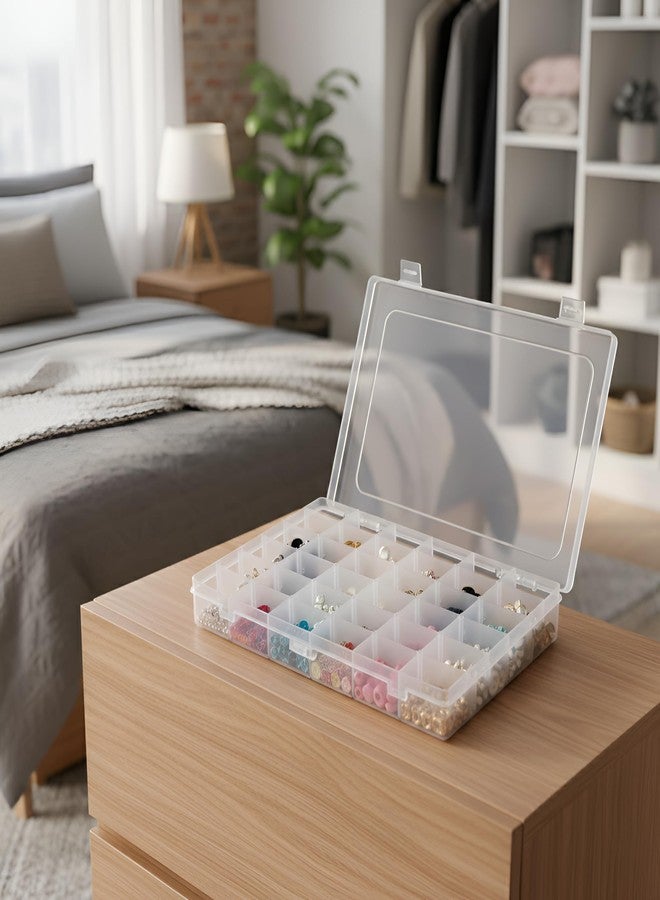 Brezzycloud Transparent Jewelry Organizer – 36-Grid Storage Box with Adjustable Sections for Earrings, Beads & Craft Supplies - Image 4