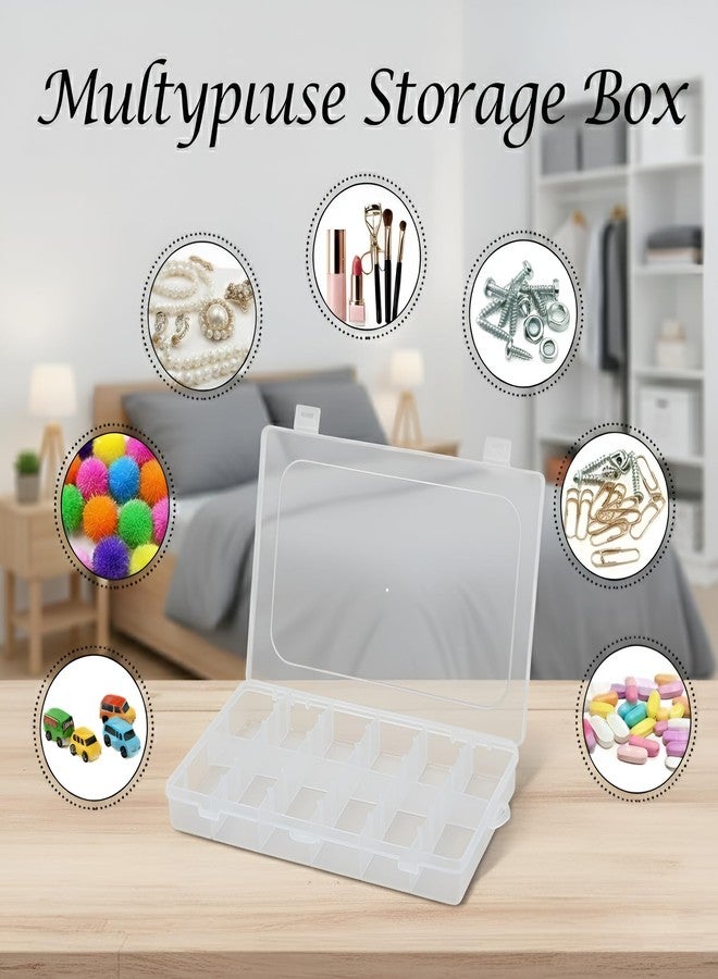 Brezzycloud Transparent Jewelry Organizer – 36-Grid Storage Box with Adjustable Sections for Earrings, Beads & Craft Supplies - Image 5