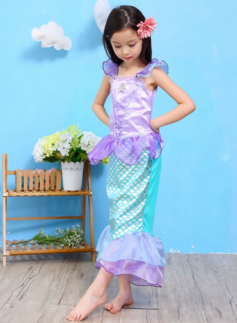 Mermaid Princess Dress up Girls Mermaid Dress Kids Cosplay Halloween Costume Fashion Party Dress - Image 5