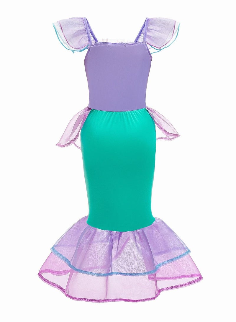 Mermaid Princess Dress up Girls Mermaid Dress Kids Cosplay Halloween Costume Fashion Party Dress - Image 2