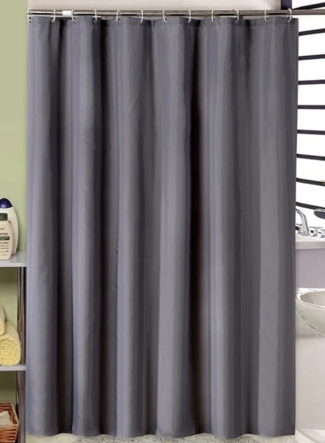 Gray Fabric Shower Curtain Liner, Washable, Water Repellent,180 x 180 cm