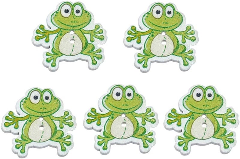 comfrt 50pcs Wooden Buttons Frog Buttons Decorative Buttons Embellishments 2 Holes Buttons for DIY Sewing Crafting Clothing - Image 1
