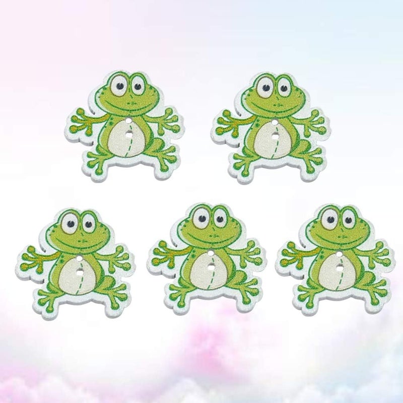 comfrt 50pcs Wooden Buttons Frog Buttons Decorative Buttons Embellishments 2 Holes Buttons for DIY Sewing Crafting Clothing - Image 3