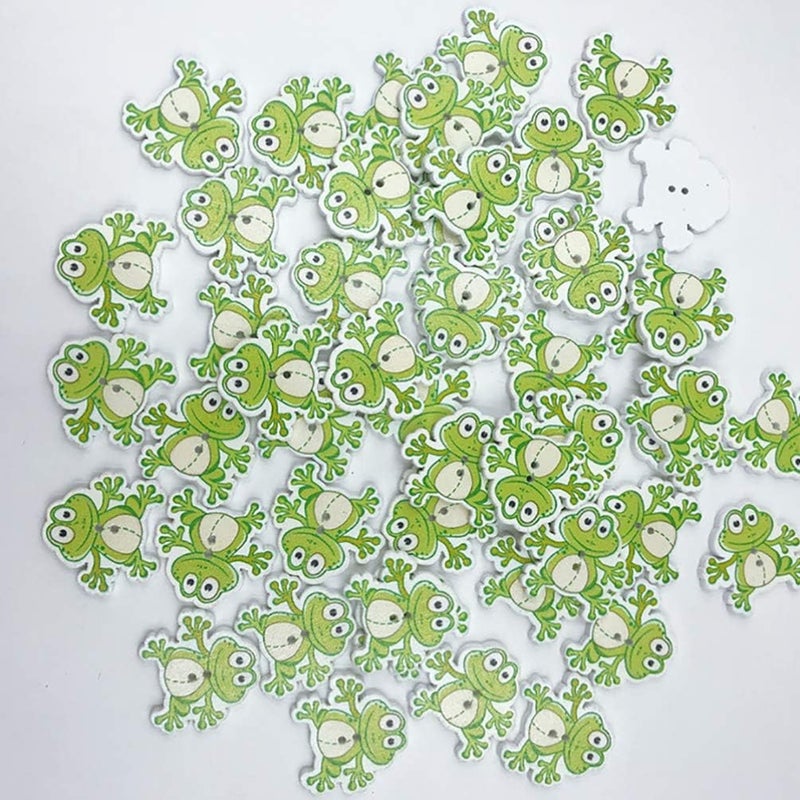comfrt 50pcs Wooden Buttons Frog Buttons Decorative Buttons Embellishments 2 Holes Buttons for DIY Sewing Crafting Clothing - Image 4