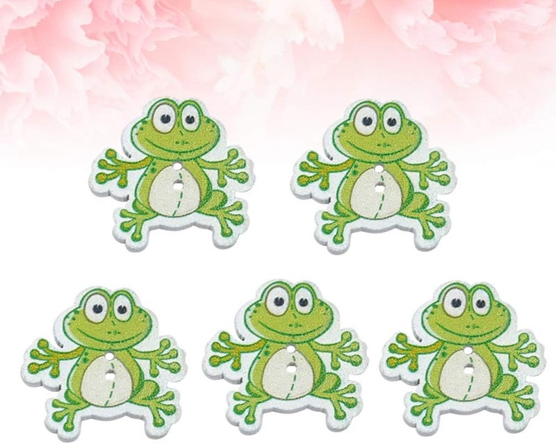 comfrt 50pcs Wooden Buttons Frog Buttons Decorative Buttons Embellishments 2 Holes Buttons for DIY Sewing Crafting Clothing - Image 2