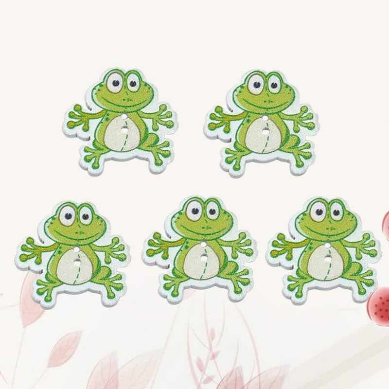 comfrt 50pcs Wooden Buttons Frog Buttons Decorative Buttons Embellishments 2 Holes Buttons for DIY Sewing Crafting Clothing - Image 5