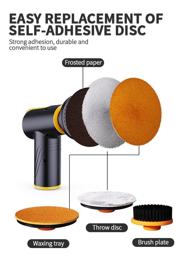 GROIC - 6 PCS Cordless Car Buffer Polisher Kit, Mini Power Sander Tool Set with 1 Dust-Removing Brush Tray, 2 Grinding Disc, 1 Plush Polishing Disk, 1 Waxing Sleeve for Car Detailing/Waxing/Scratch Repair - Image 1