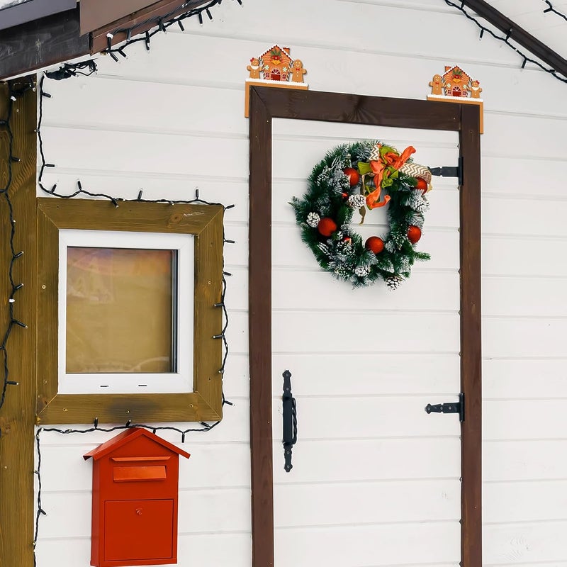 Pigort 2pcs Funny Christmas Door/Window Corner Decorations - Snowman Santa Windows Walls DIY Craft for Christmas Party Ornament (Gingerbread) - Image 3