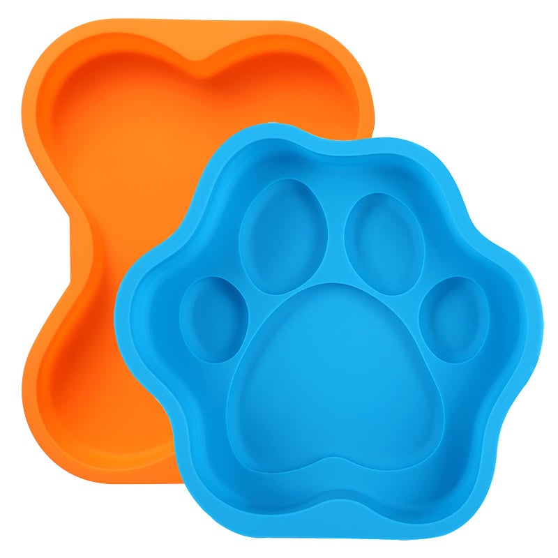 wooyaya 2Pcs Silicone Dog Birthday Cake Pans, Bone Shape, 8 Inch - Image 1