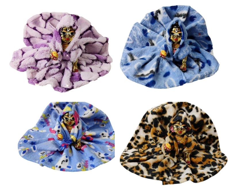 Partish Laddu Gopal Winter Dress | Ladoo Gopal Dress | Kanha Ji Vastra | Gopal Ji Poshak | Thankur Ji Size 0 1 2 3 4 5 6 (Size 3, Pack of 4, Chui MUI Random Colors) - Image 1