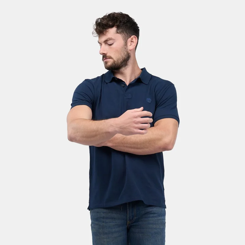 Timberland Blue Men's Millers River Stretch Polo Shirt for Men | Best Price UAE