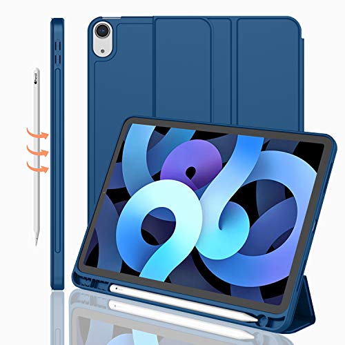 iMieet iPad Air 11 Inch Case M3(2025) / M2 (2024), iPad Air 5th/4th Generation Case 2022/2020 10.9 Inch with Pencil Holder,Trifold Stand Smart Case with Soft TPU Back(Navy Blue) - Image 1