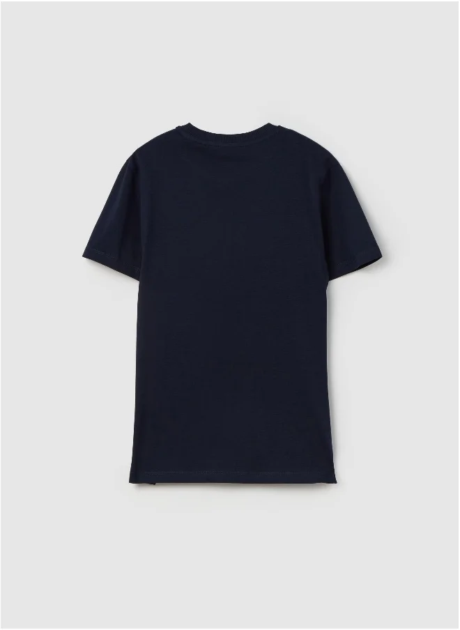 او في اس Solid colour T-shirt in organic cotton