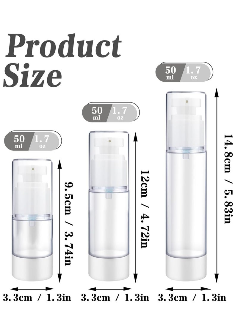 Oasisgalore 3 Pack Airless Pump Dispenser Set, 15/30/50 ml Empty Cream Bottles, Plastic Vacuum Cosmetic Containers  - Image 2