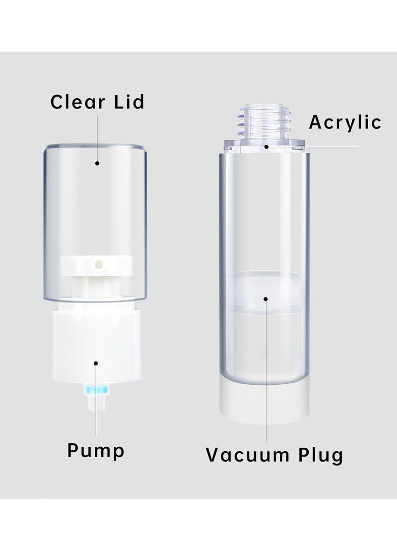 Oasisgalore 3 Pack Airless Pump Dispenser Set, 15/30/50 ml Empty Cream Bottles, Plastic Vacuum Cosmetic Containers  - Image 3