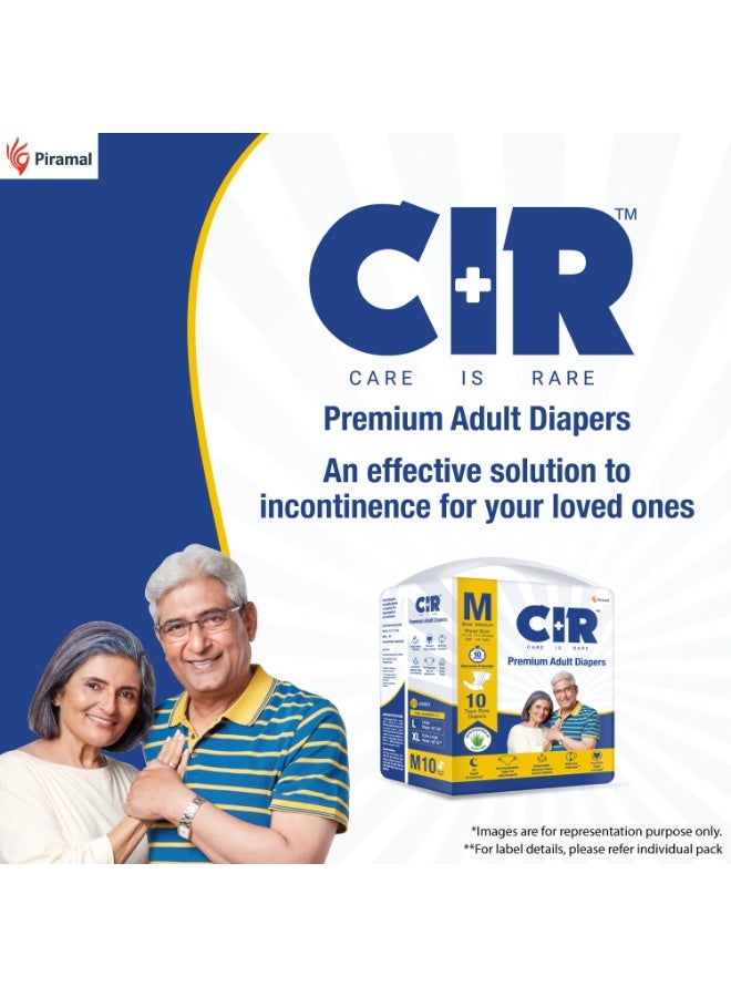 حفاضات CIR للجنسين، فاخرة، للبالغين، بتصميم شريط لاصق، توفر حماية طوال الليل مع خلاصة الصبار، مقاس متوسط ​​(M)، 20 وحدة - Image 2
