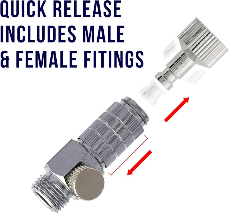 Master Airbrush Quick Release Disconnect Coupler with Airflow Adjustment - Image 3