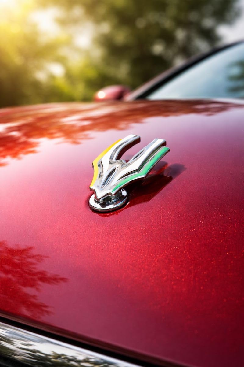 PRIGAN Chrome Eagle Wing Style Car Front Hood Bonnet Emblem Badge Ornament (ABS) (Tricolour) - Image 1
