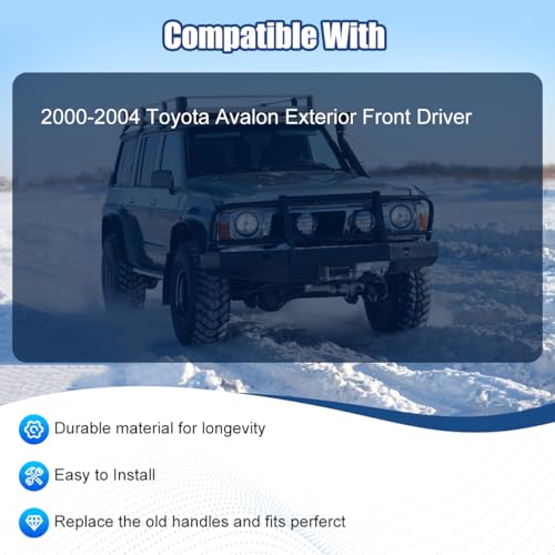 NPAUTO Front Driver Side Door Handle Exterior Replacement for 2000 2001 2002 2003 2004 Toyota Avalon, Black, 80846 - Image 3