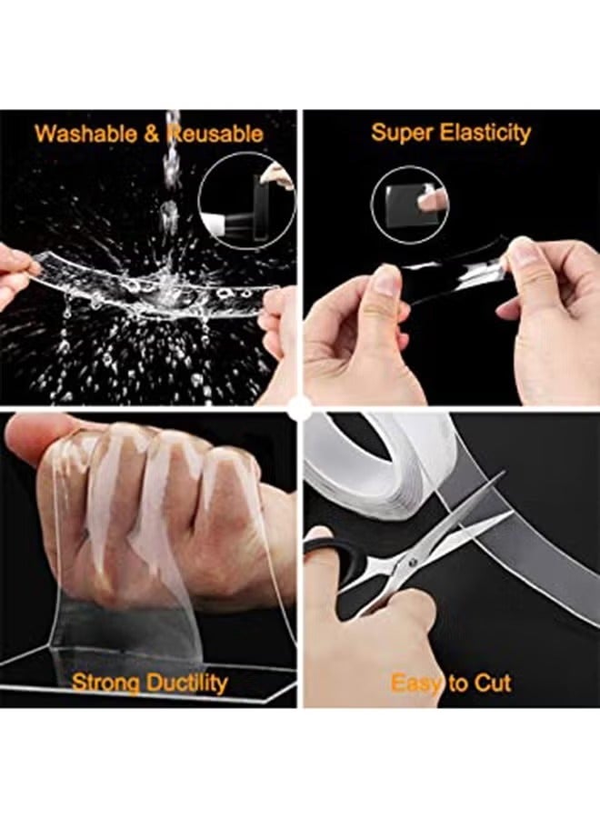 Gasin Nano Double-Sided Tape 10mm*3M – Heavy Duty, Washable & Reusable Adhesive for Home & Office (1 Roll) - Image 3