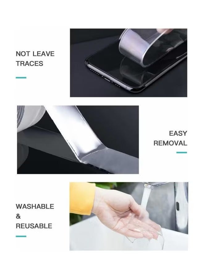 Gasin Nano Double-Sided Tape 10mm*3M – Heavy Duty, Washable & Reusable Adhesive for Home & Office (1 Roll) - Image 2