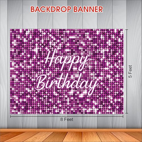 Party Baazaar Pink Birthday Backdrop 5x4 Ft | Backdrops for Decoration | Birthday Decoration Backdrop | Banner for Kids Theme Party - Image 3