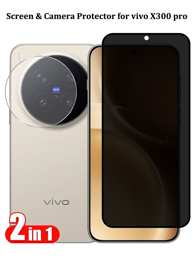 CoomBe 2 in 1  vivo x300 pro Privacy Screen & Camera Protector - High Transparency Full Coverage Shield for Scratch & Impact Protection - Image 1