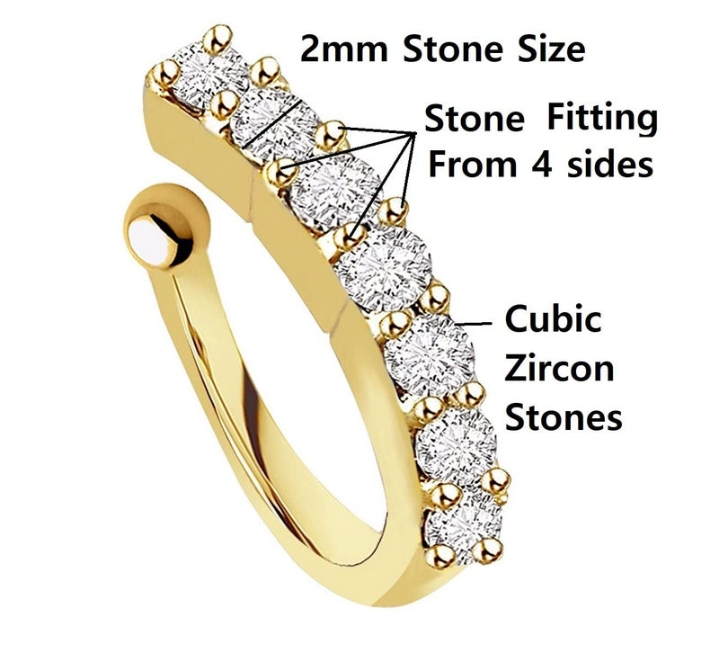 VAMA FASHIONS Clip on Nose rings without Piercing Pressing Press Type Combo Nose Pin Stud for Women & Girls (Clip On Pressing Nose ring) - Image 4