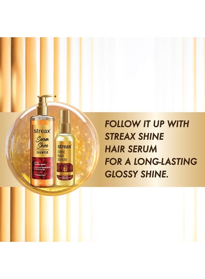 Streax Serum Shine Shampoo, 490ml |Shampoo for Frizzy and Dry Hair |Mildy everyday |for Women & Men,Paraben-Free with Silicon Boosters & Vit B5 | For Smooth & Shiny Hair - Image 3