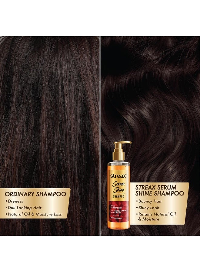 Streax Serum Shine Shampoo, 490ml |Shampoo for Frizzy and Dry Hair |Mildy everyday |for Women & Men,Paraben-Free with Silicon Boosters & Vit B5 | For Smooth & Shiny Hair - Image 5
