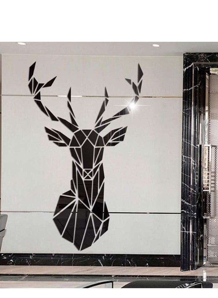DIY Bands Wall Stickers 3D Deer Head Mirror Wall Sticker XL  - Image 1