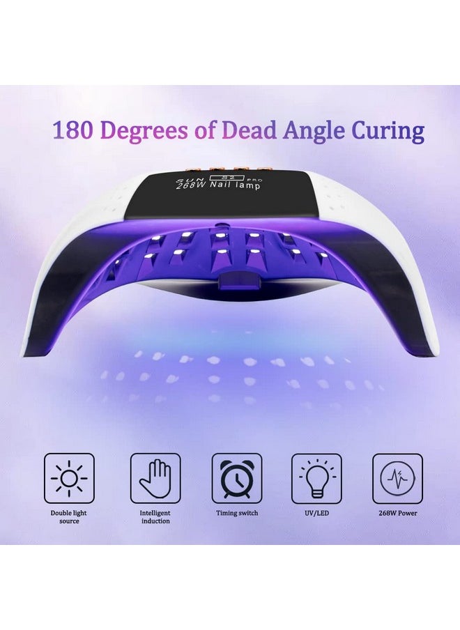 LKE W Uv Led Nail Lamp, Lke Nail Dryer For Gel Polish, 4 Timers Uv Nail Lamp Professional Nail Light, 57Pcs Lamp Beads And Automatic Sensor(White)  - Image 1