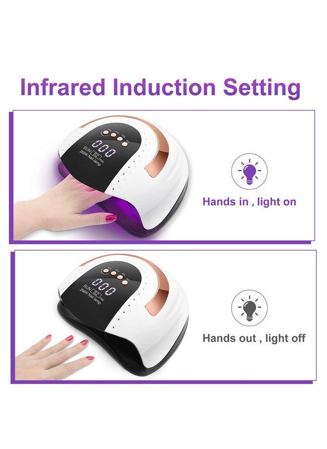 LKE W Uv Led Nail Lamp, Lke Nail Dryer For Gel Polish, 4 Timers Uv Nail Lamp Professional Nail Light, 57Pcs Lamp Beads And Automatic Sensor(White)  - Image 2