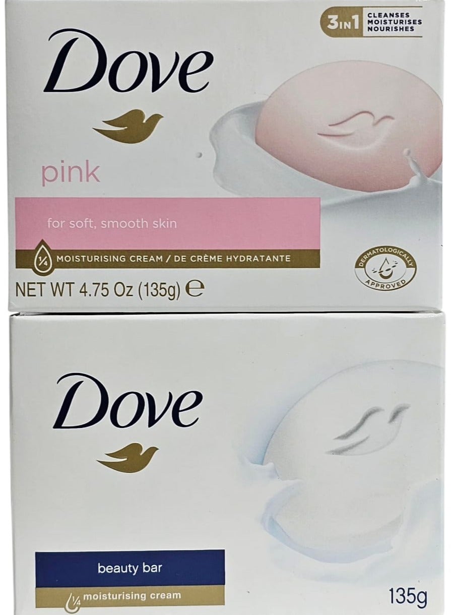 Dove Beauty Bar Soap With 1 4 Moisturizing Cream 2 135 ml
