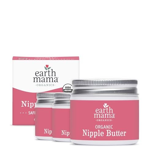 Earth Mama Organic Nipple Butterâ„¢ | Nipple Cream Safe for Breastfeeding | Postpartum Essentials for Nursing | Non Lanolin Nipple Cream, 2 fl oz (3-Pk) - Image 1