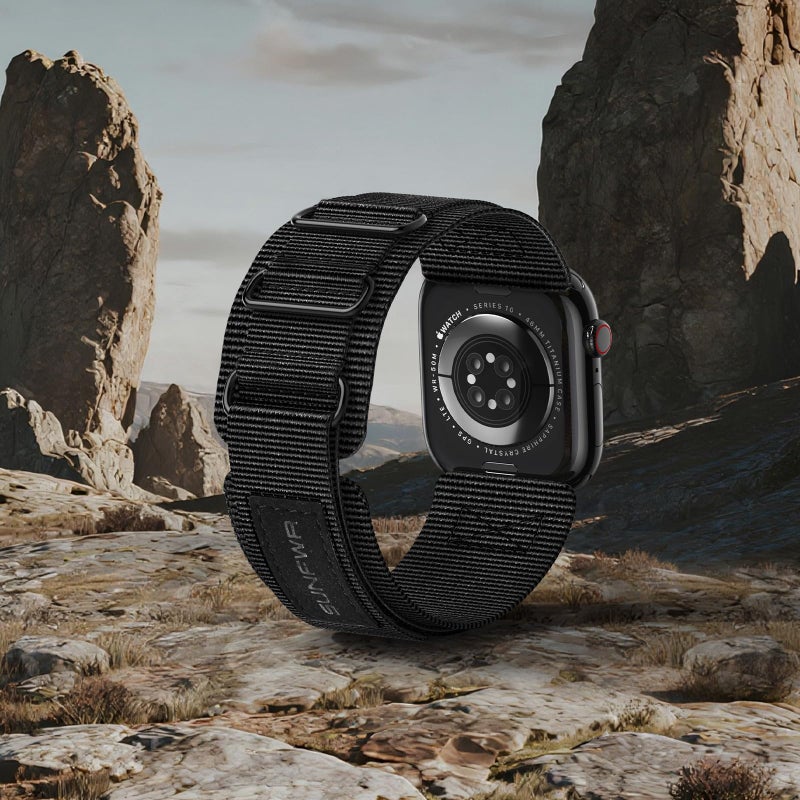 SUNFWR Rugged Nylon Band for Apple Watch Ultra 3&2&1 49mm 46mm 45mm 44mm 42mm Men,Velcro Tactical Military Strap for iWatch Series 11/10/9/8/7/6/5/4/3/2/1/SE - Image 2
