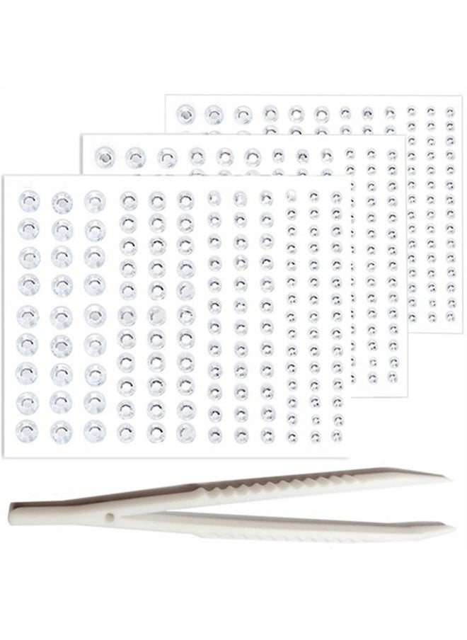 Go Ho - 423 Pieces Self Adhesive Face;Hair Gems Rhinestones,Body Glitter Eye Gems Diamonds Rhinestones Crystals Hair Jewels Stick On Face Jewels For Singer Concerts Festival Rave,Hair;Nails Rhinestones - Image 1