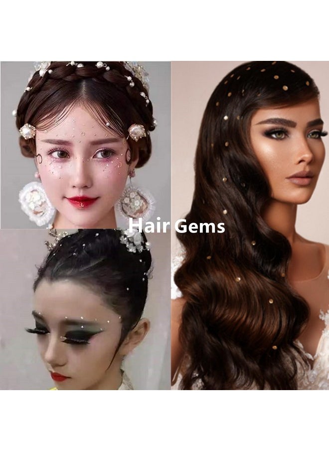 Go Ho - 423 Pieces Self Adhesive Face;Hair Gems Rhinestones,Body Glitter Eye Gems Diamonds Rhinestones Crystals Hair Jewels Stick On Face Jewels For Singer Concerts Festival Rave,Hair;Nails Rhinestones - Image 1